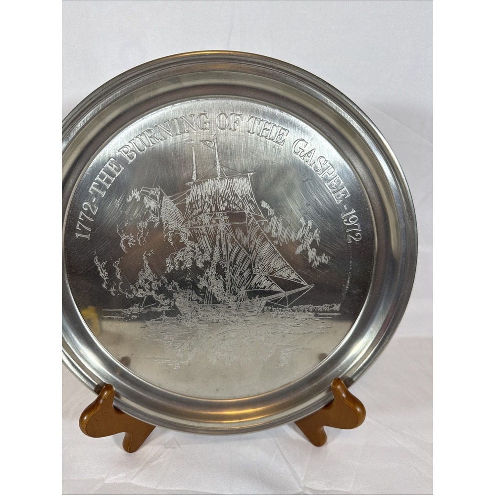 Gorham Pewter Plate The Burning of the Gaspee 1772-1972 Limited Edition First